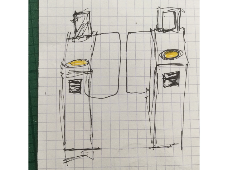 A drawing of a ticket barrier